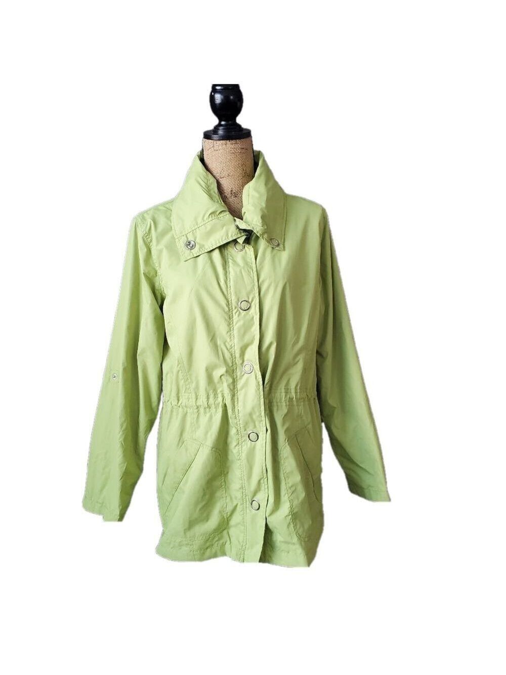 Style & Co. Sport Lightweight Lime Color Rain/Fall Jacket Women's Size Medium
